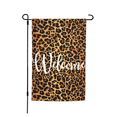 Brown Leopard Print Garden Flags Premium Seamless Animal Art Design Yard Flag Holiday Party Flag Outdoor Farmhouse Decor Home Porch Flags 12 X 18Inch #TOP7