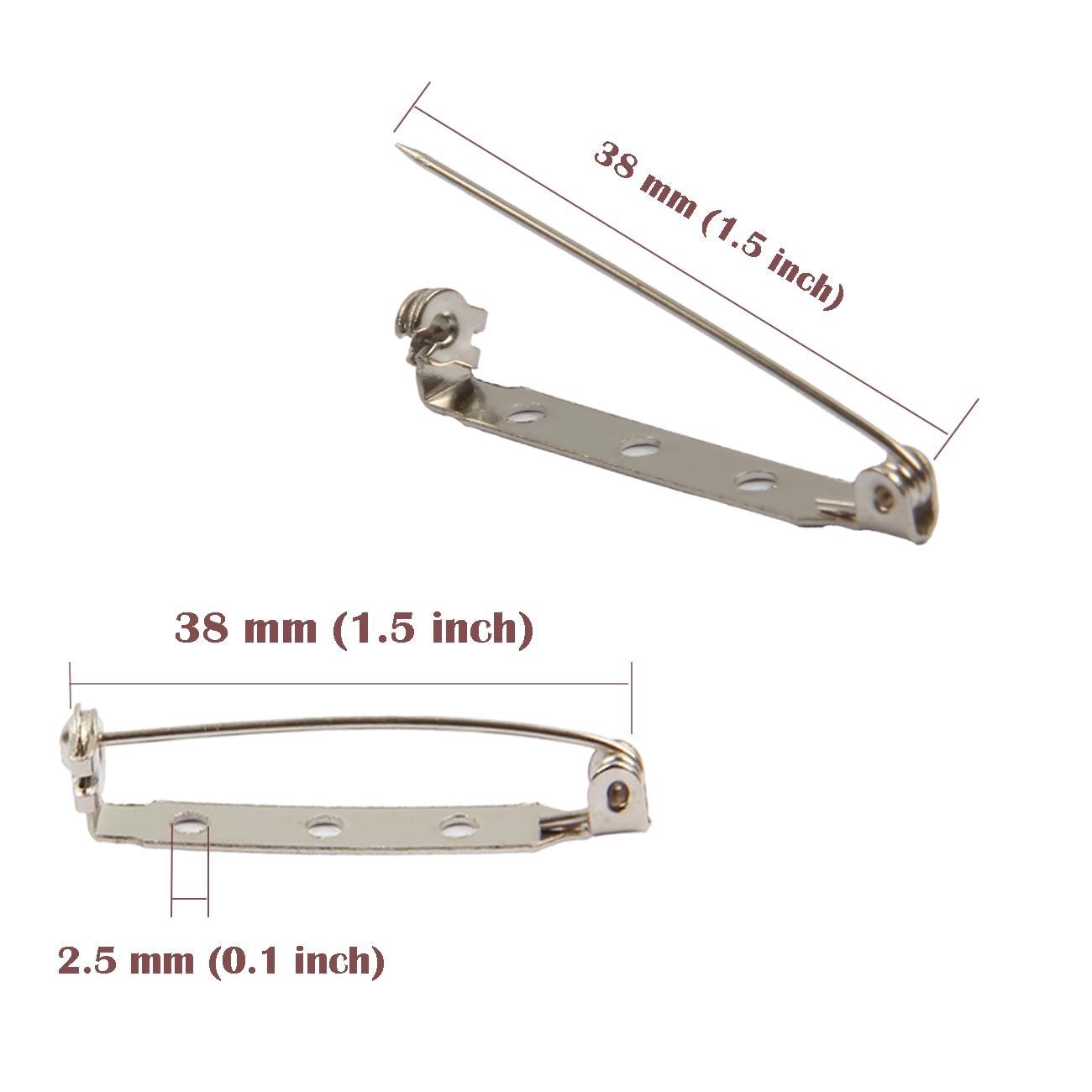 Jewelry Designer 1880-30 Bar Pin Adhesive Back Nickel 1In 24Pc