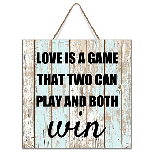 Wooden Garden Signs With Rope Love Is A Game That Two Can Play And Both Win Nordic Farmhouse for Wall Art Bedroom 45cmX45cm