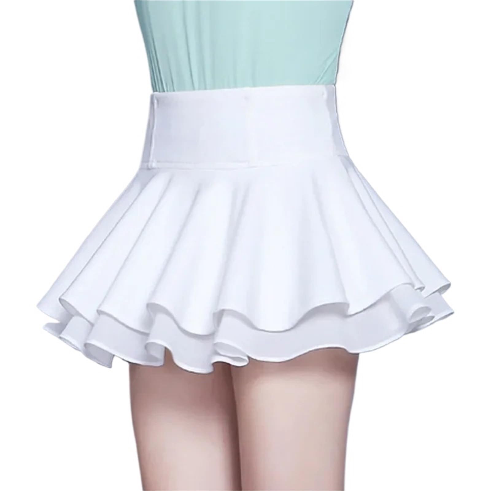 Jupe de Tennis Jupe de Tennis for Femme, Jupe de Sport d'été, Mode décontractée, Tennis Quotidien for l'extérieur pour Golf Course Cyclisme(White,S)