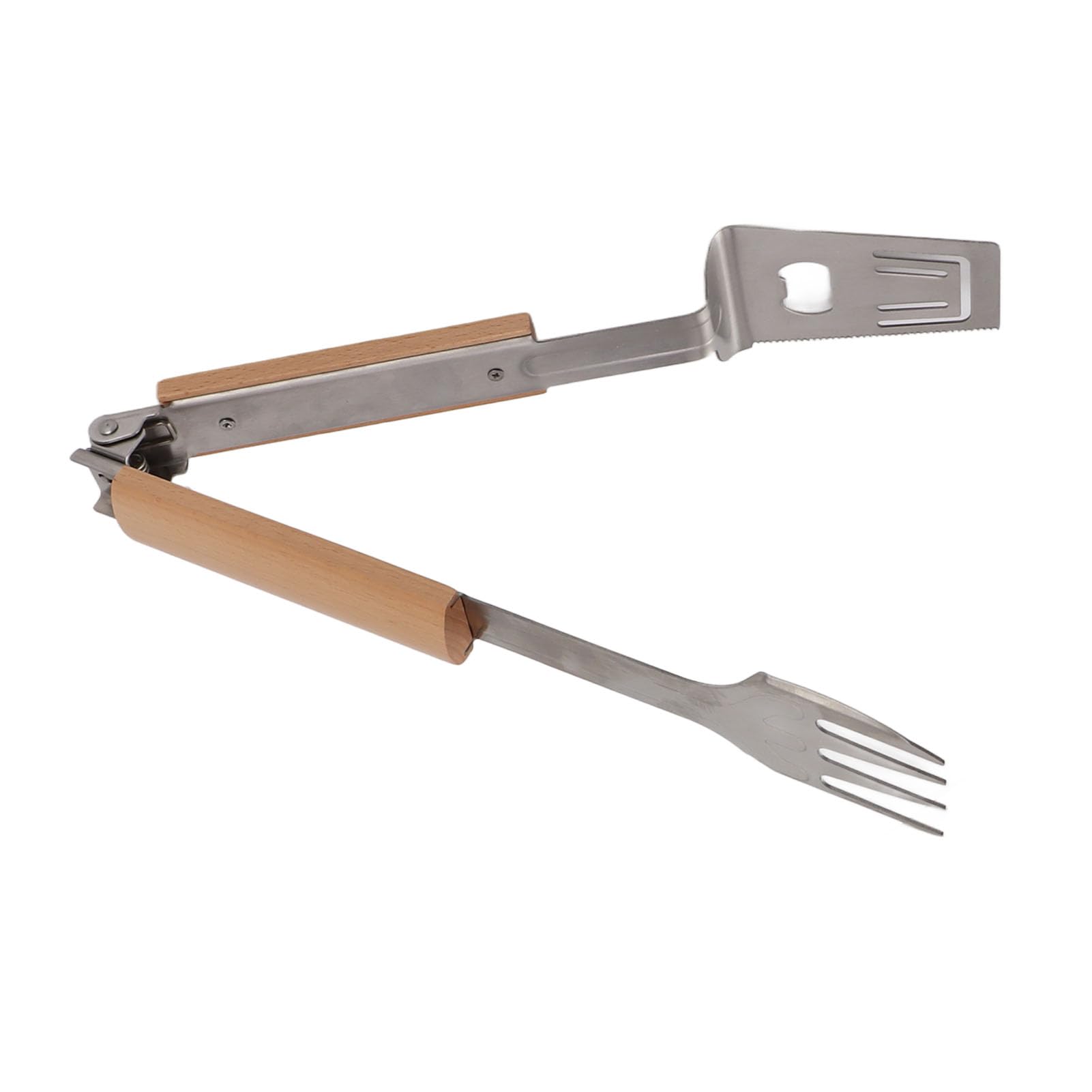 Pinzas para Barbacoa,O Inoxidable 304, Bordes Dentados, Abrebotellas Incorporado, Mango Largo