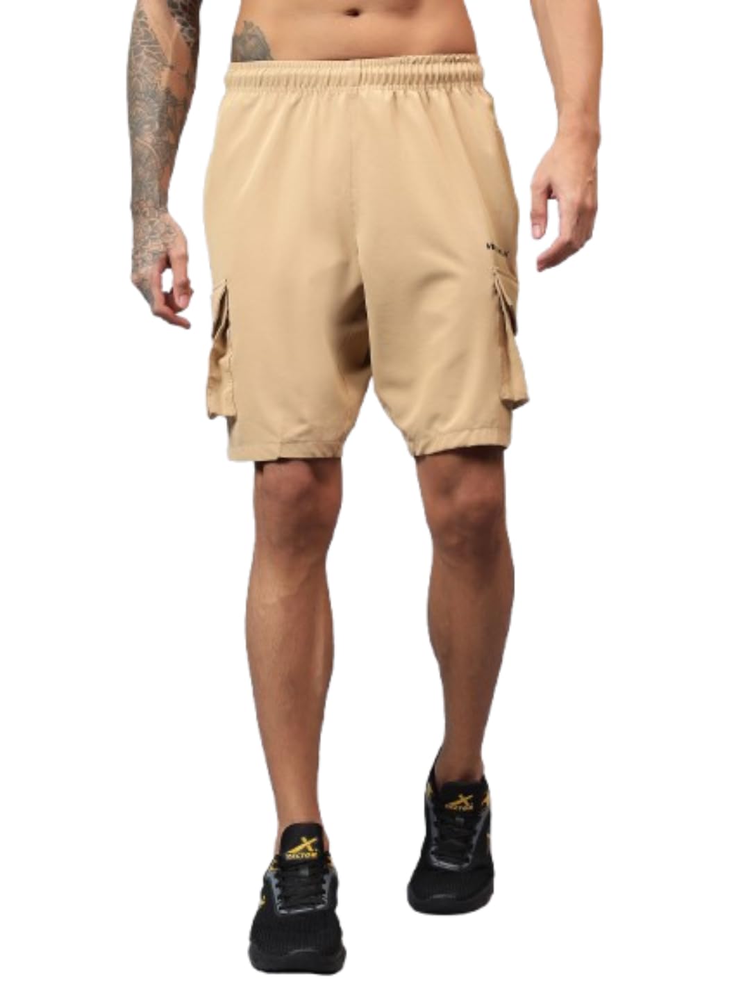 Regular Fit Solid Cargo Sports Shorts for Men| Stylish & Comfortable| Casual, Hiking, Running & Outdoor Shorts Both Side Zipper Cargo Pockets-image-22