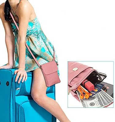 Crossbody Cellphone Purse Soft PU Leather Moblie Phone Pouch Multipurpose Shoulder Bag Carrying Cases for Smartphone