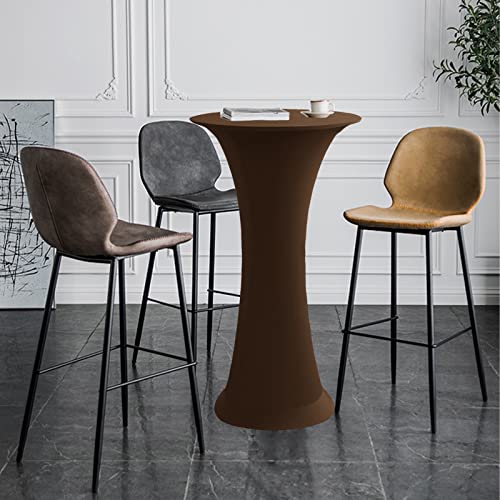 Image of Cocktail Table Covers - 2 Pack 24 inchx43 inch Fitted Highboy Table Cloth - Brown