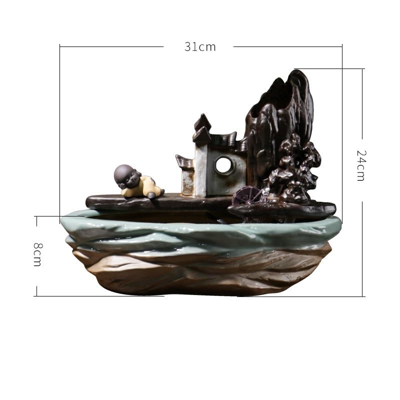 Cascata Giardino roccioso e acqua corrente for fare soldi, ornamenti, soggiorno, scrivania, fontana d'acqua circolante, ufficio, acquario creativo Fontana Interna