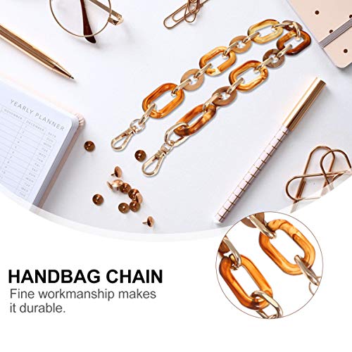 Amosfun Handbag Strap Chain Resin Acrylic DIY Bag Replacement Chain with Metal Buckles for Woman Cross Body Bag Purse Strap Charms Supply(Coffee) - Image 2