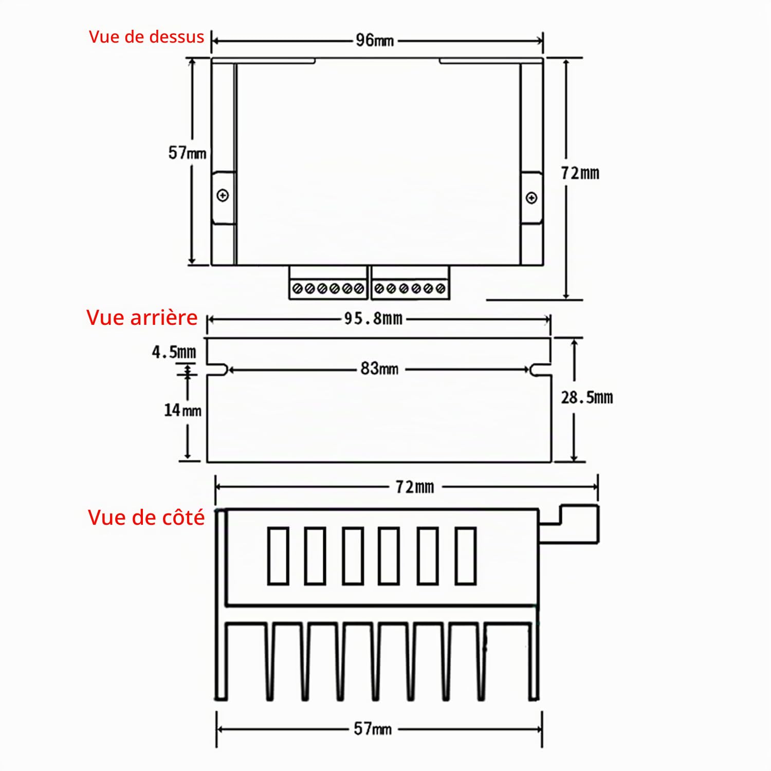 Twotrees Kit moteur pas à pas 5628-8.0, kit de contrôleur CNC avec moteur pas à pas Nema 23 8.0, pilote moteur pas à pas TB6600, carte de bouclier CNC, commutateur Endstop