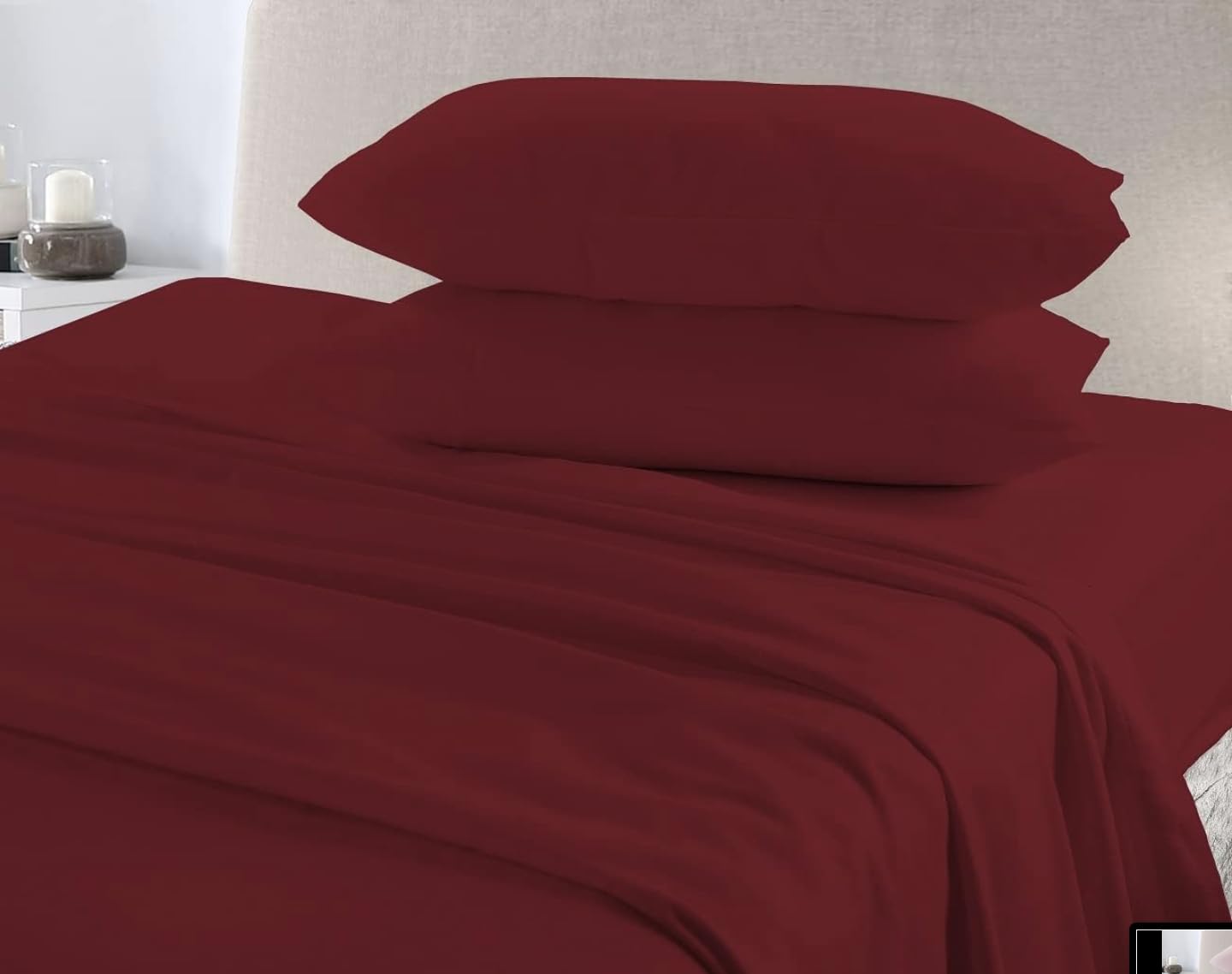 Bloom Blends Red Extra Deep 40Cm Fitted Sheet – 100% Brushed Cotton Flannelette | Super Soft, Warm & Cosy Thermal Bed Sheet, (Plain Dyed) (, Super King)
