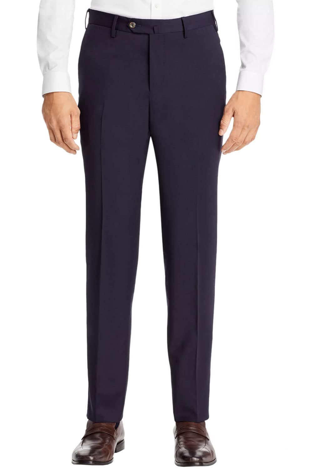 T01 Pantaloni Torino Mens Solaro Wool Cotton Dress Pants 40 Navy IT 58