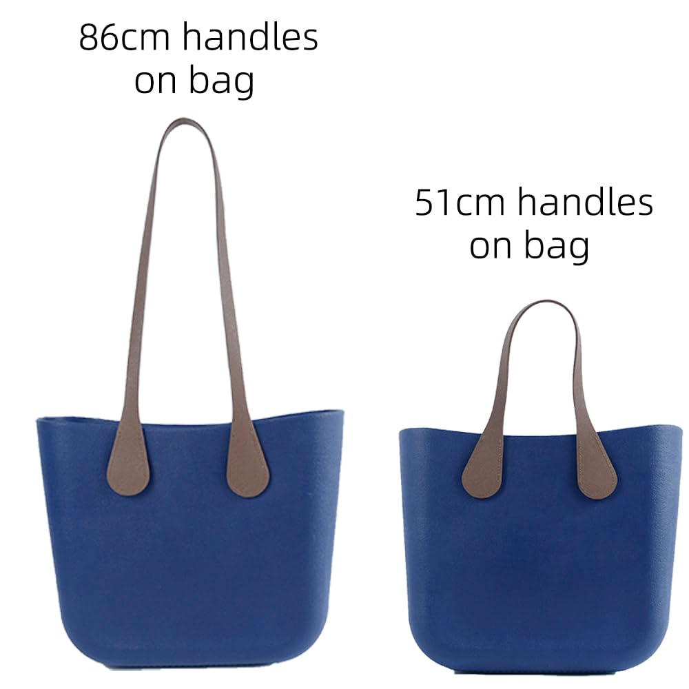 Nowy 1 parę długich krótkich obag cienki PU skóry ręce trzymają O bag ramka ramka ramka akcesoria (Jasnoszary 86 cm,Płaskie uchwyty do Obag)