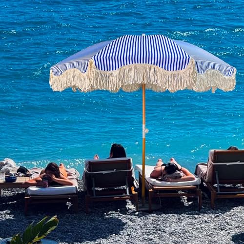 Sombrilla antiviento playa y jardín para disfrutar de la piscina exterior en días soleados 3