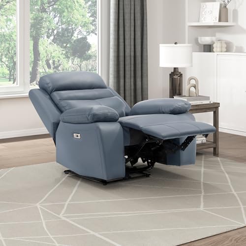 Lexicon Recliner Chair Living Room Leather Match Reclining Sofa Chair, Home Theater Seating, Wall Hugger Recliner, Power Recliner Sofa Chair for Living Room/Office/Apartment, Blue