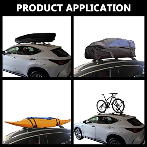 Rokiotoex Roof Rack Crossbars Fit For Lexu-S 2022 2023 2024 Nx Flush Side Rails, Cross Bars For Rooftop Cargo Box Luggage, Ski Board, Bike Carrier – Matte Black #TOP6