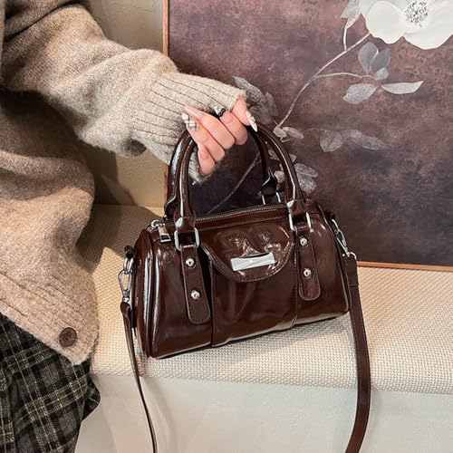 PU Leather Sweet Love Sling Bag Solid Color Stylish Crossbody Bag Large Capacity Lovely Bowknot Handbag Travel Date Work Hand4