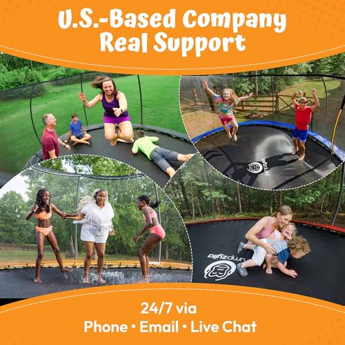 Image of JUMPZYLLA Trampoline Outdoor 8FT 10FT 12FT 14FT 15FT 16FT with Enclosure and Ladder, ASTM Approved Recreational Trampoline for Kids and Adults, Anti-Rust Coated Frame