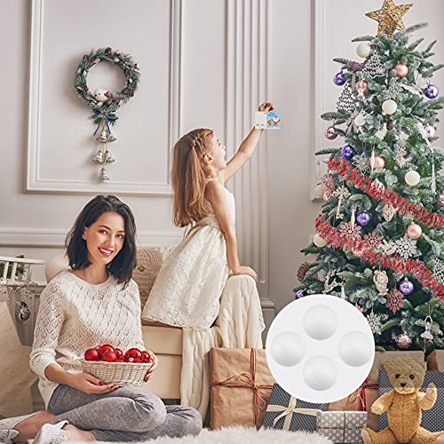 10pcs Christmas Ball Ornaments Ball Crafts Shapes Craft Balls (7cm), white, 7 CM - Image 4