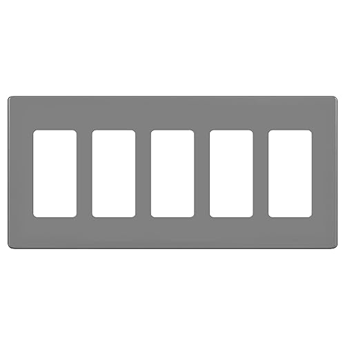 Miniatura 62 de ENERLITES SI8834-BK - Placa de pared decorativa sin tornillos, cubierta de enchufe segura, 4 entradas, 4.68 x 8.30 pulgadas (alto x largo), Negro