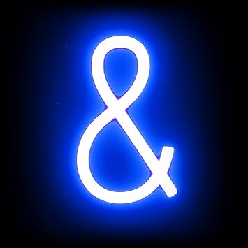 SpellBrite LED Ampersand | Changeable DIY Signs with Blue LED Characters | Additional Components Needed to Illuminate | 6.3 tall