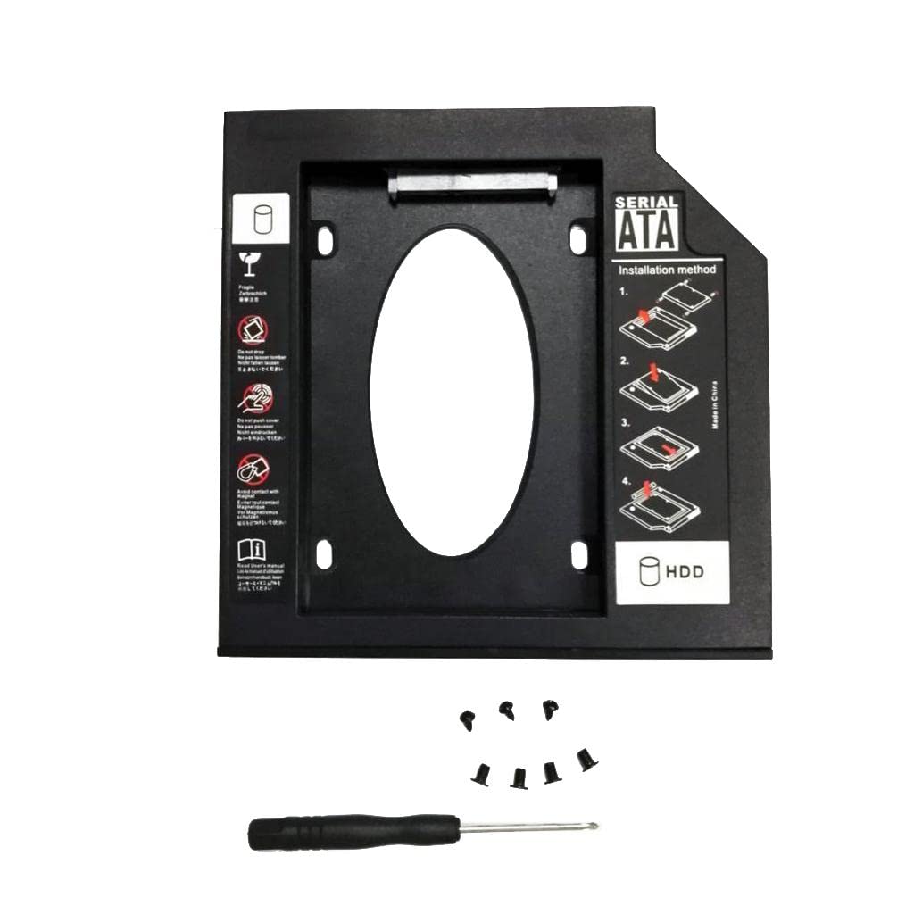aluminum 12.7mm 2nd hard disk drive caddy case adapter for cd / dvd-rom optical bay