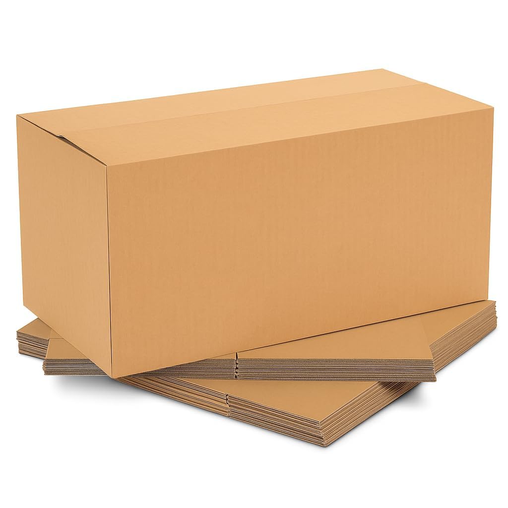 ADDANBI-PRINTED-PACK OF 6 | 27"x14"x13" | 5ply Cardboard Boxes for Packaging | Brown Corrugated Box for | Shipping |Moving | Home Shifting | Parcel | Courier Packing box | Large Carton Box
