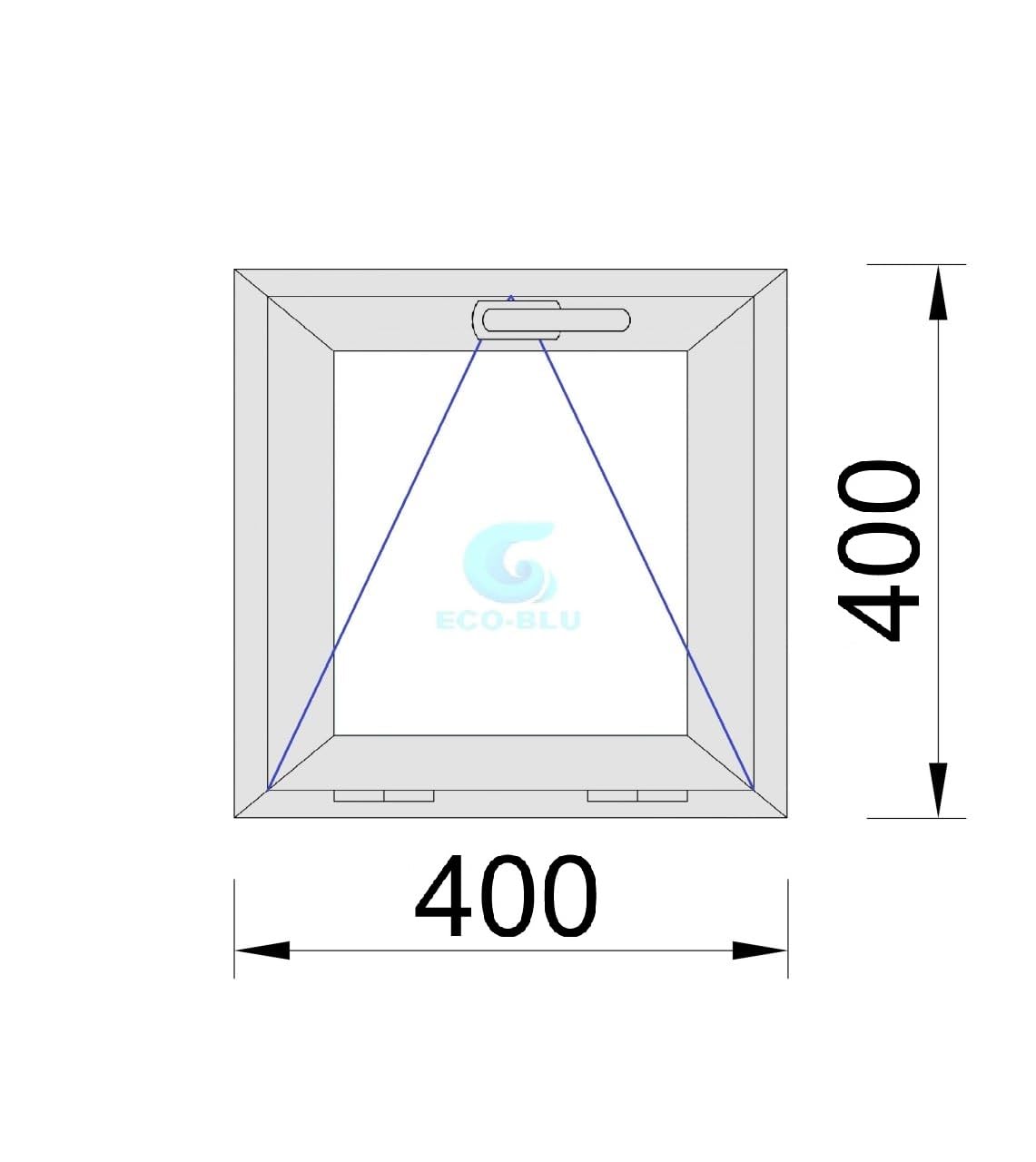 (V94M) Ventana PVC 400x400 Blanca Oscilante Vidrio Mate