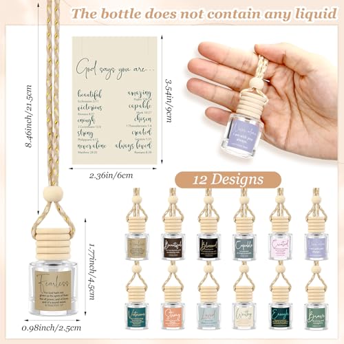 Image of Maxdot 24 Set Christian Gift Church Father's Day Bulk, Empty Hanging Car Air Freshener Diffuser Bottles 8ml for Women Men, Employee Staff Appreciation, CNA Week Gifts