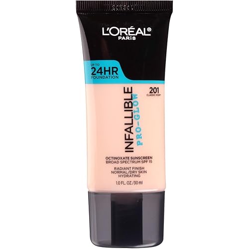 L'Oréal Paris Maquillaje Infallible Pro-Glow - Base de maquillaje, 201 Classic Ivory, 1 onza (paquete de 2)