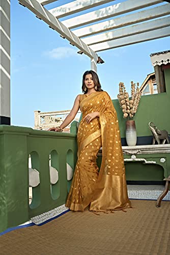 Image of Vardha Women's Art Silk,Silk Saree with Banarasi Weave and Unstitched Matching Blouse Piece | Sari for Women