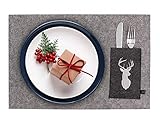 tischset weihnachten papier je ca. 45 cm x 30 cm groß, hochwertiger 4-5mm dicker Filz (100% Polyester), sauberer Schnitt der Kanten (kein Ausfransen)