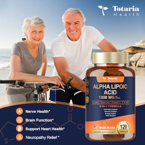 Totaria Alpha Lipoic Acid - 1000Mg Ala Supplement Capsules For Neuropathy Support Supplement Nerve Health, Liver Detox, Antioxidant, Metabolism And Cell Energy thumb #2