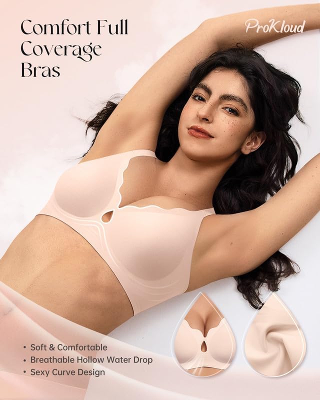 Wireless Bras for Women Wave Push Up No Underwire Bralettes Seamless Full Coverage Support Lift Everyday Bra - Image 2