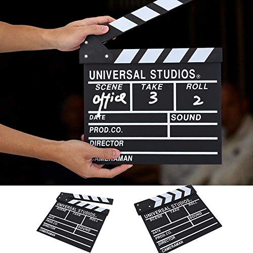 Film Scene Clapperboard, Regista in Legno Professionale Scene Clapperboard, TV Movie Clapper Board, Film Shoot Cut Prop, per Shoot Props/Pubblicità/Decorazione Domestica/Cosplay