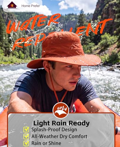 Image of Home Prefer UPF 50+ Men's Sun Hat Wide Brim Bucket Hat UV Protection Hat for Mens Womens Beach Safari Gardening Golf Fishing