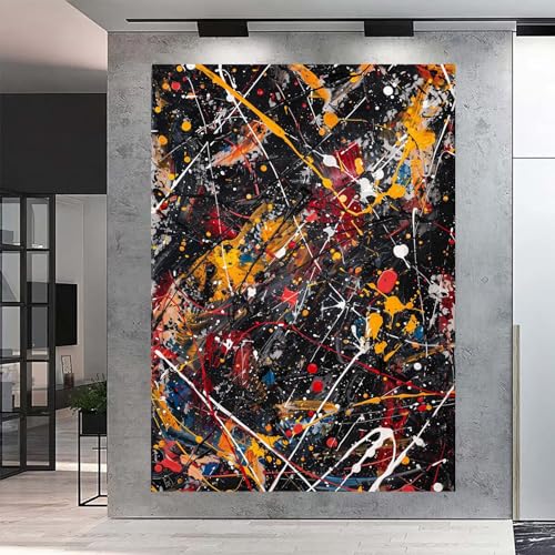 Peinture abstraite impression sur toile WODJEM 60x80cm encadrée pour salon