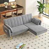 Crlnaup Modernes Klappsofa, L-förmiges Sofa, Schlafsofa mit Zusatzecke...