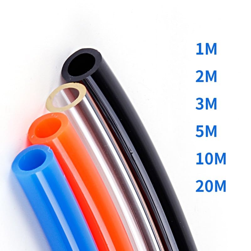 flexiable rubber Air Hose Pneumatic Tube Pipe PU Hoses 12mm 14mm For Compressor Polyurethane Tubing 8x5mm 6x4mm 12x8mm drain elastic (Size : 20Meter, Color : 6x4mm)