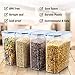 Wildone Plastic Cereal Containers Set | 6 Large (16.9 Cups, 135.3oz) Airtight Food Storage Containers - Leak-proof, BPA Free Cereal Dispenser | Flour, Sugar, Dry Food Storage Containers with Blue Lids