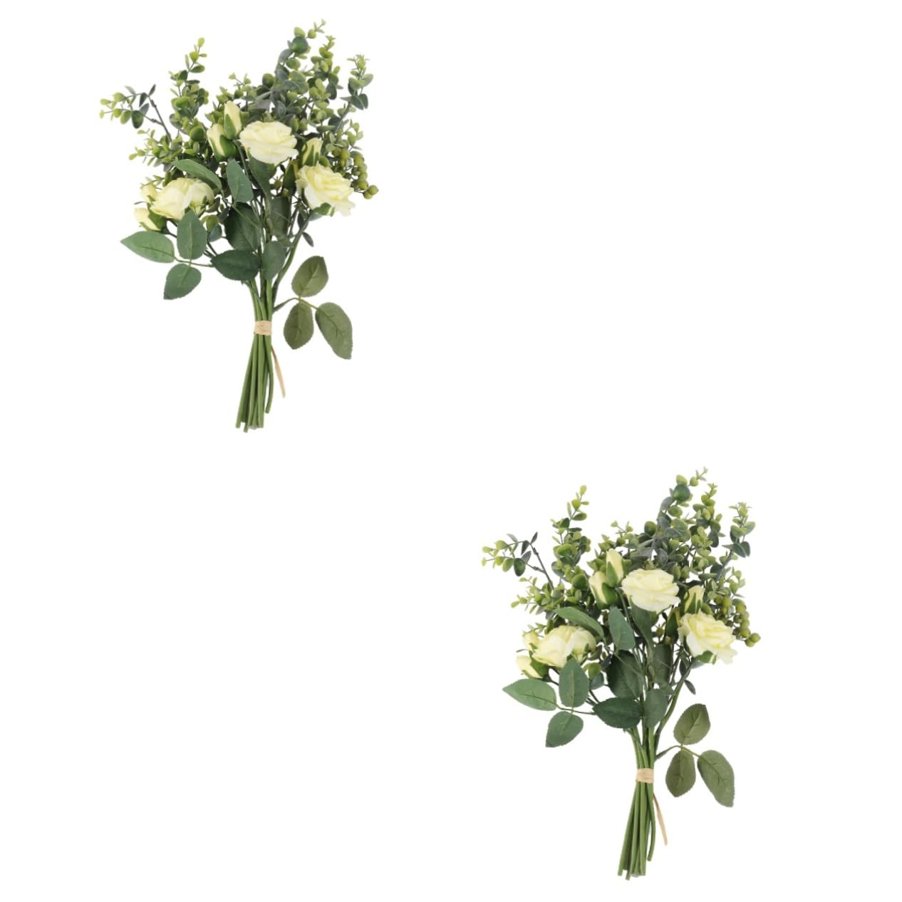 Alipis 2 Stück - Langlebiger Gelber Künstlicher Rosenstrauß Hochzeitsblumenarrangement Wohndekor-strauß