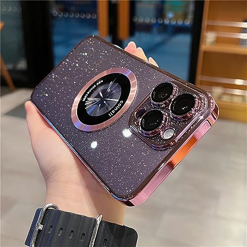 Étui de charge magnétique iPhone 13 antichoc transparent rose