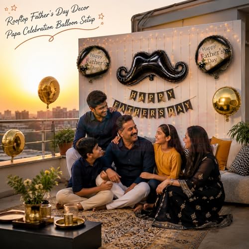 Image of Propsicle Happy Fathers Day Foil Balloons Dad Birthday Decoration Pack of 5
