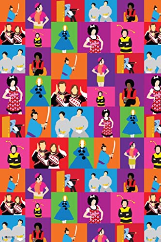 Laminated Saturday Night Live Poster Characters Collage Sketch Comedy Funny SNL Merch Merchandise TV Show Will Ferrell Cheerleaders John Belushi Ladies Man Mango Gilly Poster Dry Erase Wall Art 12x18