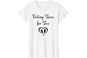 Womens Eating Tacos for Two Pregnancy Maternity Announcement Funny T-Shirt