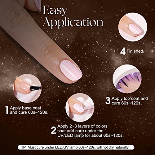 Image of ROSALIND6PCS Nude Gel Polish Set, Nude Pink Gel Nail Polish Fall Gel Fall Nail Gel Polish Gel Long Lasting