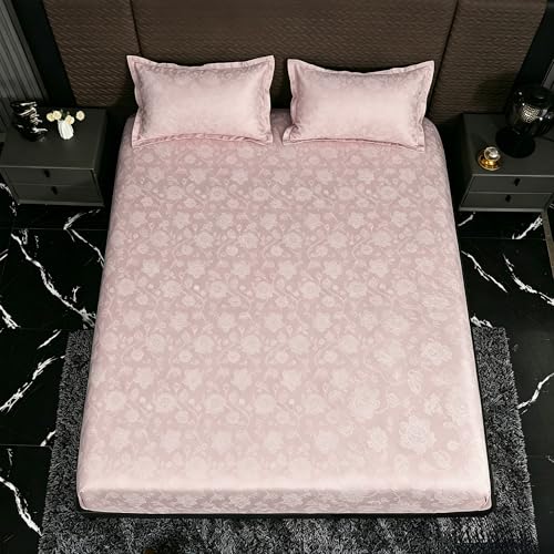 Image of Story@Home Supersoft Long Staple Premium Cotton Compact Yarn King Size Floral Printed Flat Double Bedsheet wih 2 Pillow Cover I 500 TC, 108x108 Inch - Powder Grey