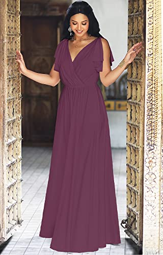 Image of KOH KOH Womens Long Sleeveless Bridesmaid Wedding Guest Prom Maxi Dress