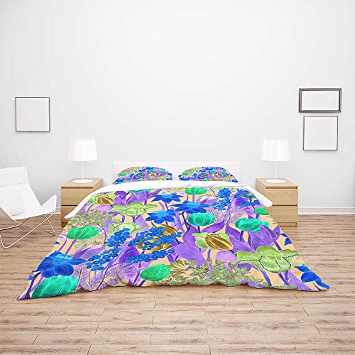 Housse de couette fleurs de printemps en polyester ultra doux et durable