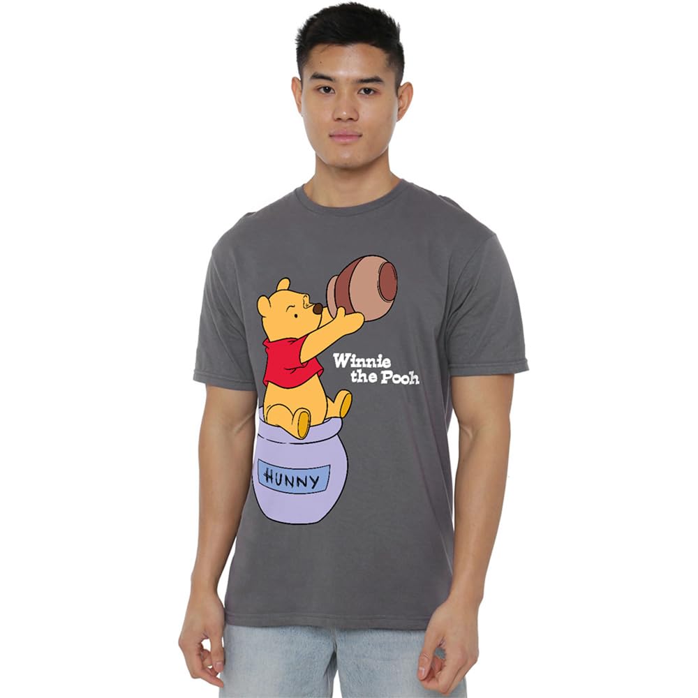 Disney Winnie The Pooh Hunny Pot Unisex T Shirt, Charcoal, XX-Large