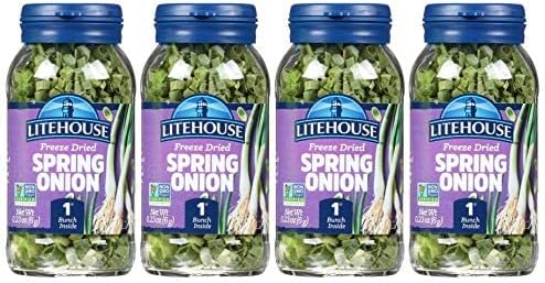 Litehouse Freeze Dried Spring Onion - Substitute for Fresh Spring Onion, Jar Equal to 1 Spring Onion Fresh Bunch, Organic, Spring Onion Seasoning, Non-GMO, Gluten-Free - 0.23 Ounce 4-Pack