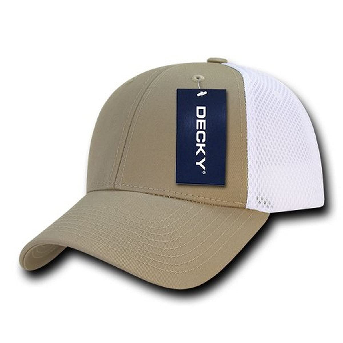 DECKY 204-KHAWHT Low Crown Air Mesh Baseball Cap, KHA/WHT, Khaki/White