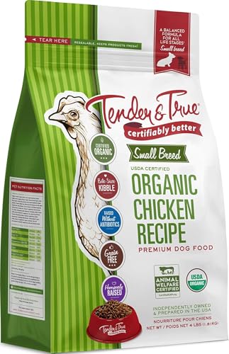 Tender & True Pet Nutrition Small Breed Organic Chicken Recipe Dog Food, 4 lb (46003)